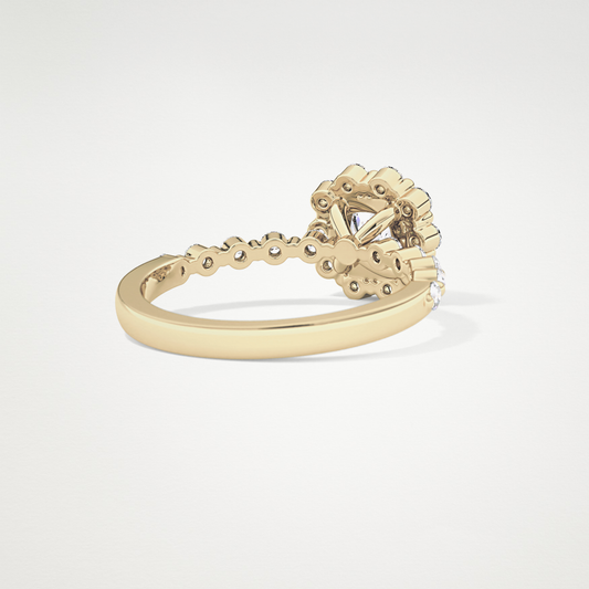 Cushion Halo & Pave Lab Grown Diamond Engagement Ring
