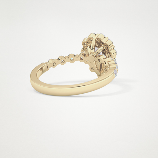 Pear Halo & Pave Lab Grown Diamond Engagement Ring