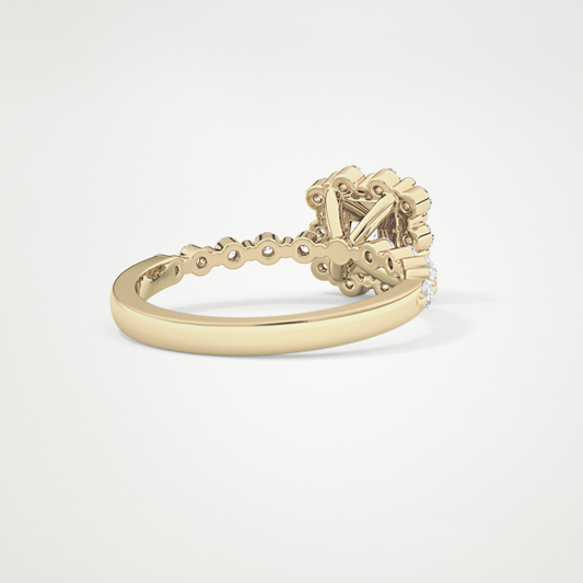 Princess Halo & Pave Lab Grown Diamond Engagement Ring