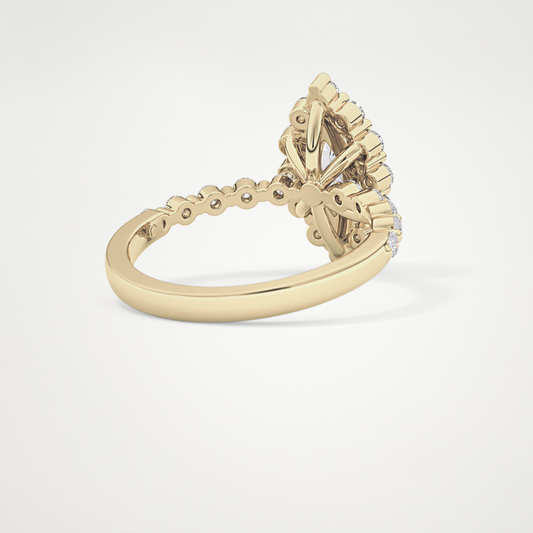 Marquise Halo & Pave Lab Grown Diamond Engagement Ring