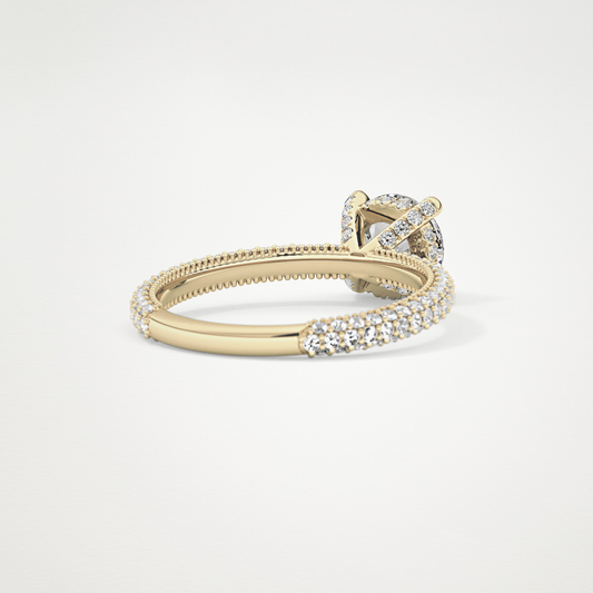 Round Halo & Pave Lab Grown Diamond Engagement Ring