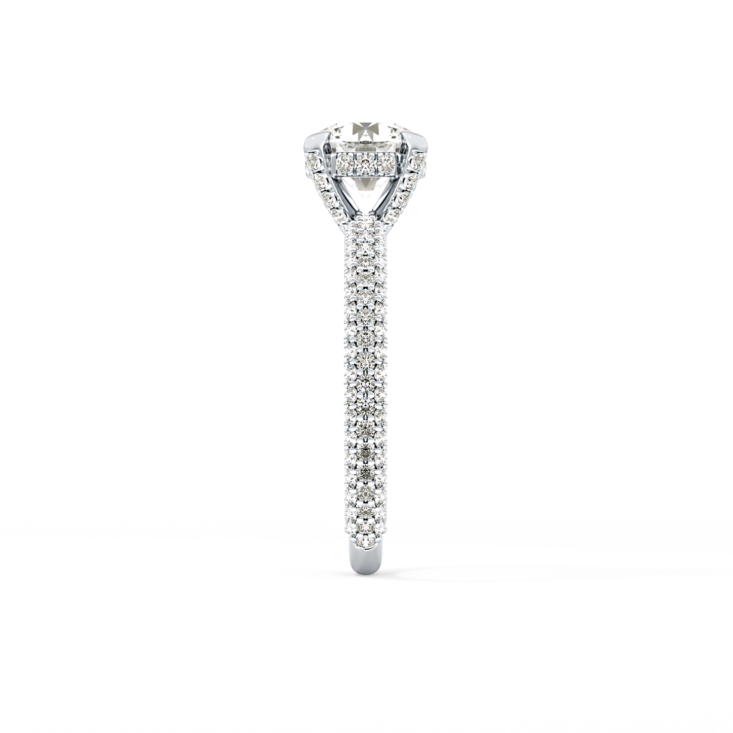 Round Halo & Pave Lab Grown Diamond Engagement Ring