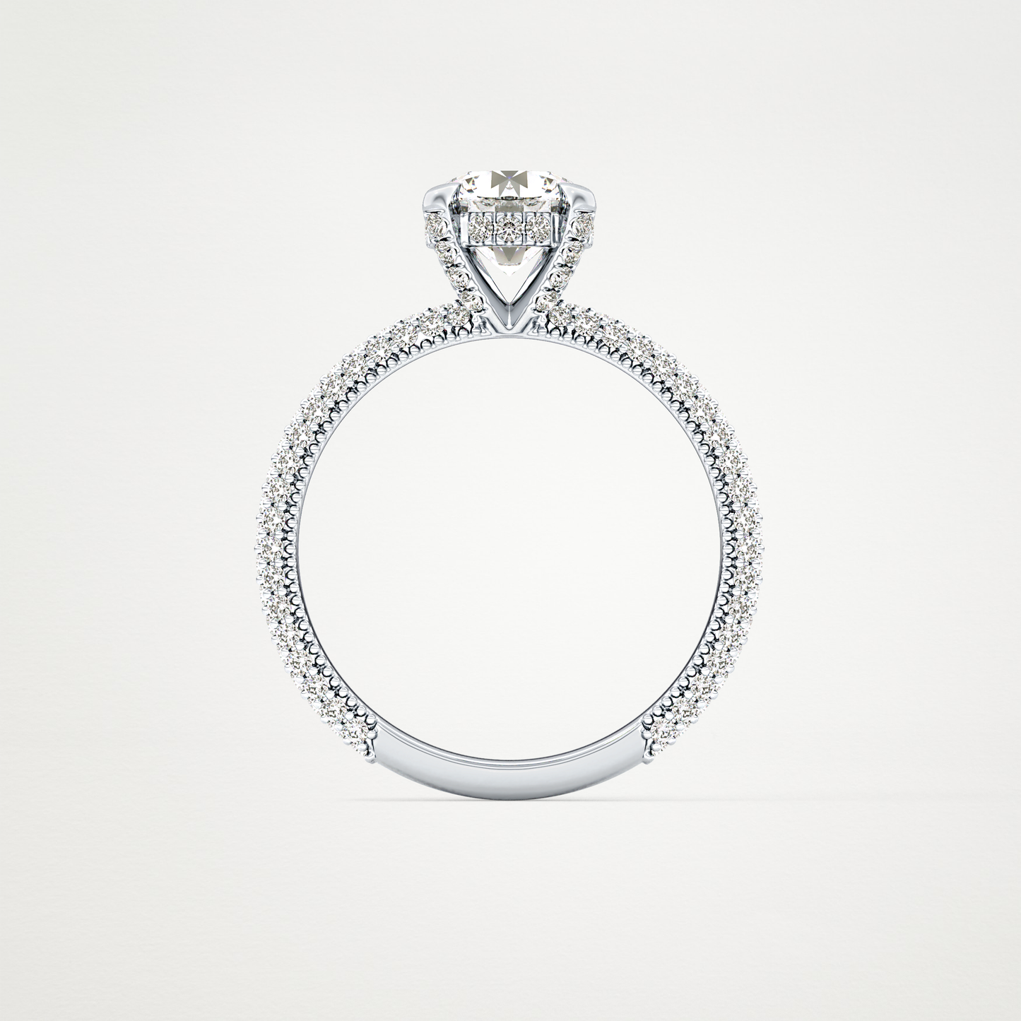 Round Halo & Pave Lab Grown Diamond Engagement Ring