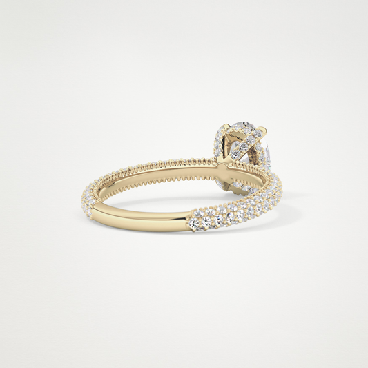 Oval Hidden Halo & Pave Lab Grown Diamond Engagement Ring