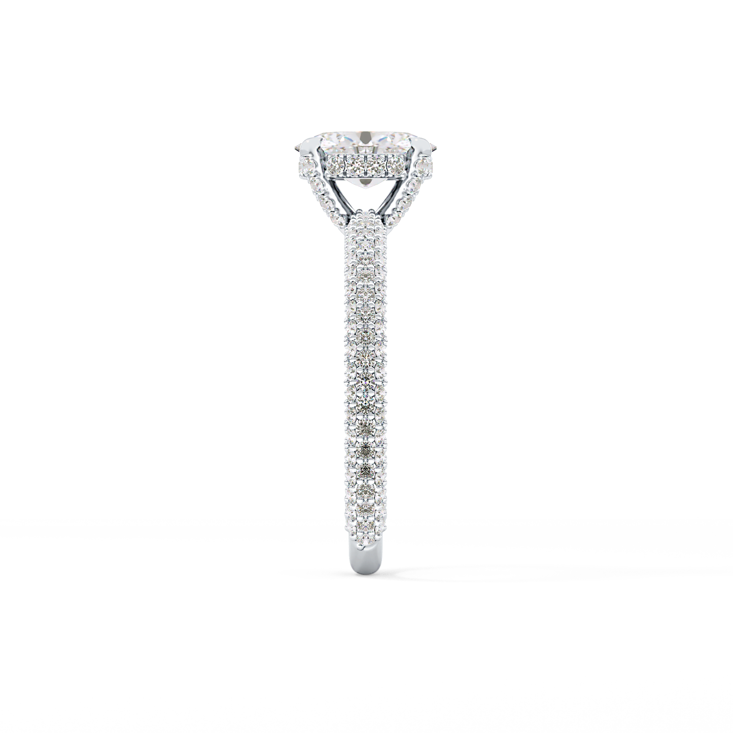 Oval Carat Hidden Halo & Pave Lab Grown Diamond Engagement Ring