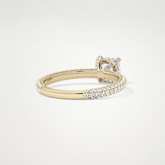Cushion Hidden Halo & Pave Lab Grown Diamond Engagement Ring