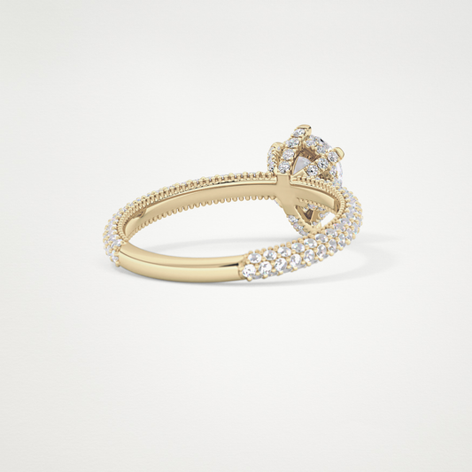 Pear Hidden Halo & Pave Lab Grown Diamond Engagement Ring