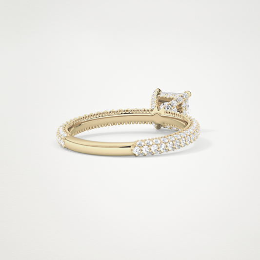 Princess Hidden Halo & Pave Lab Grown Diamond Engagement Ring