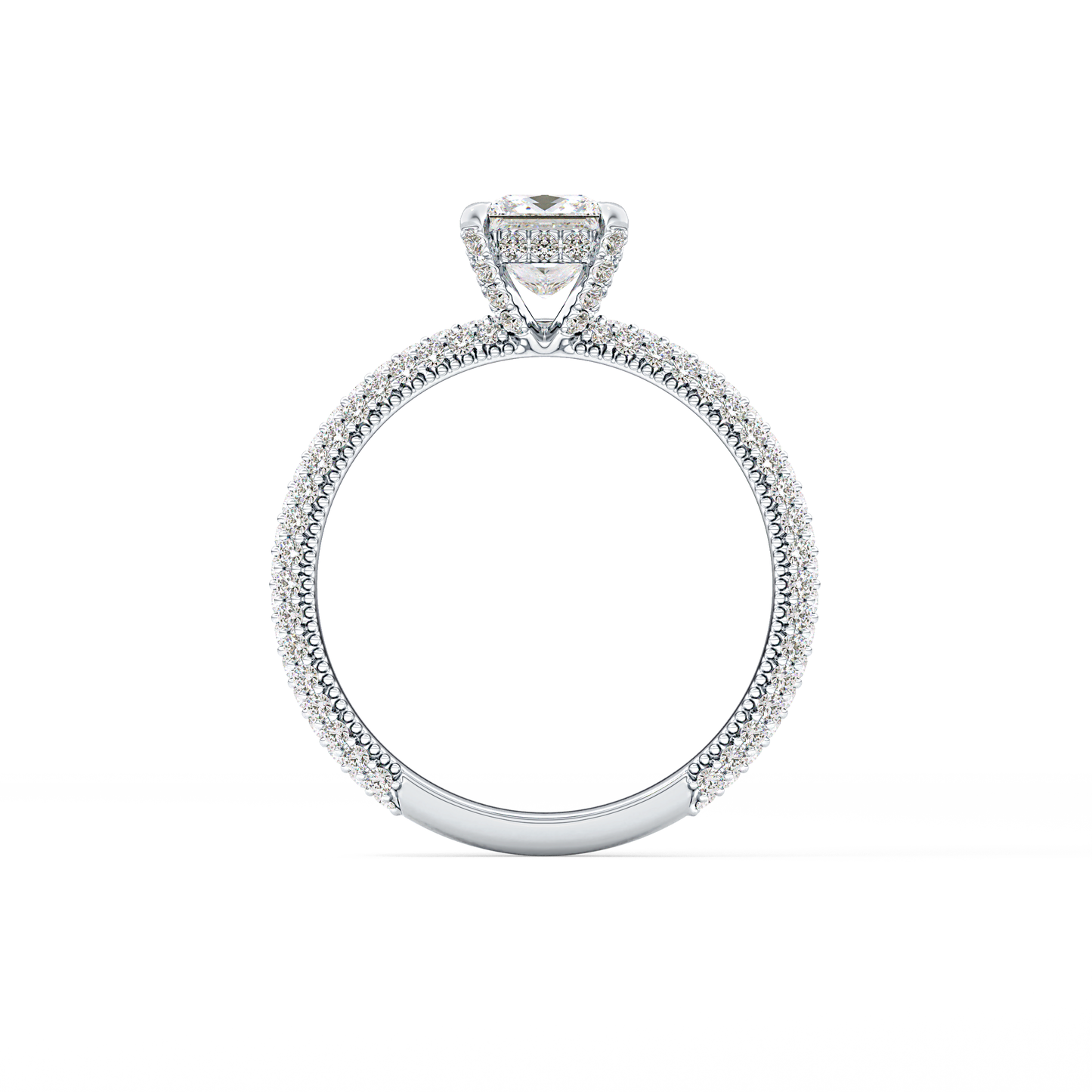 Princess Hidden Halo & Pave Lab Grown Diamond Engagement Ring