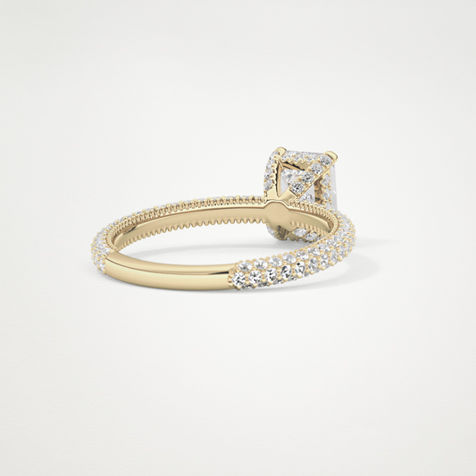 Emerald Hidden Halo & Pave Lab Grown Diamond Engagement Ring