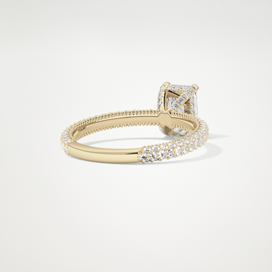 Radiant Hidden Halo & Pave Lab Grown Diamond Engagement Ring