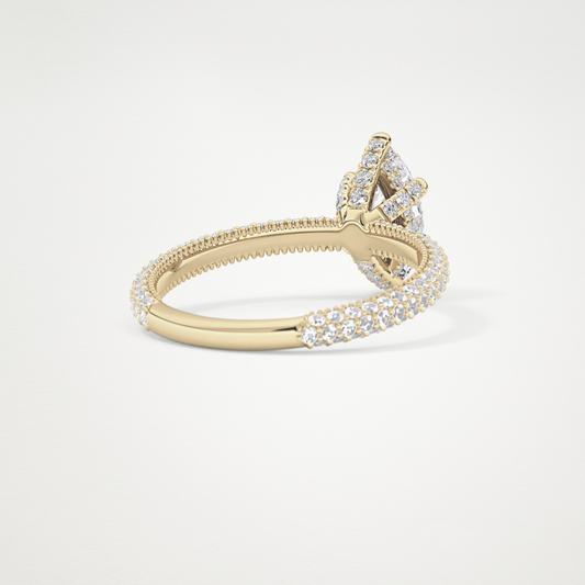 Marquise Hidden Halo & Pave Lab Grown Diamond Engagement Ring