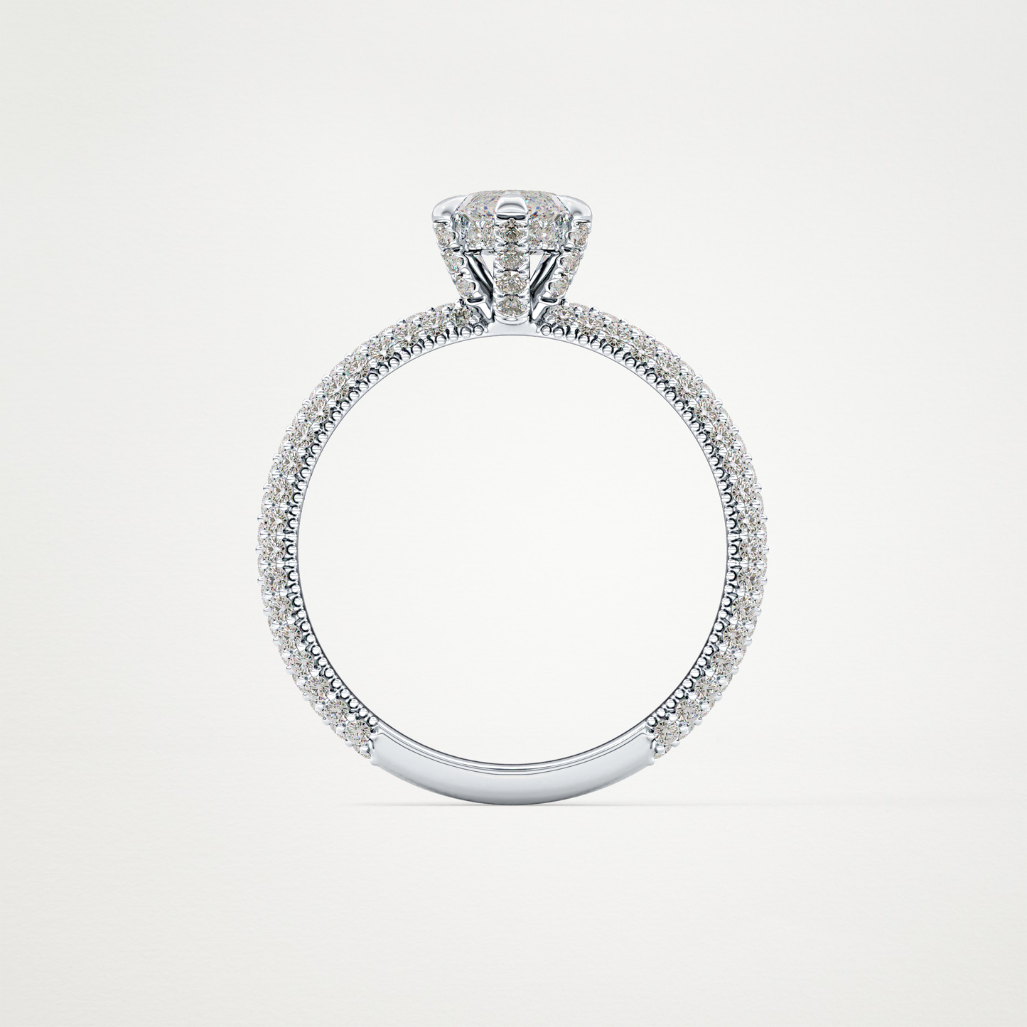 Marquise Hidden Halo & Pave Lab Grown Diamond Engagement Ring
