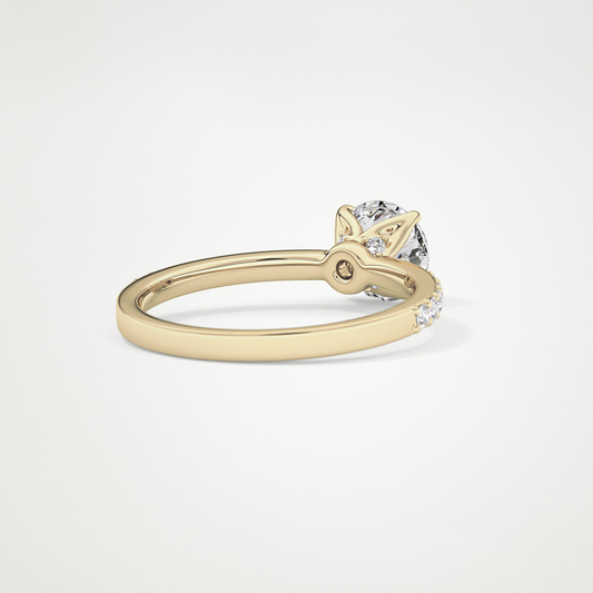 Round Pave Lab Grown Diamond Engagement Ring