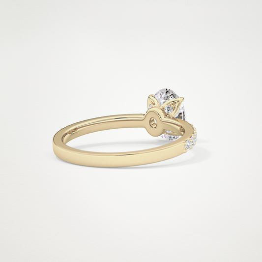 Oval Pave Lab Grown Diamond Engagement Ring