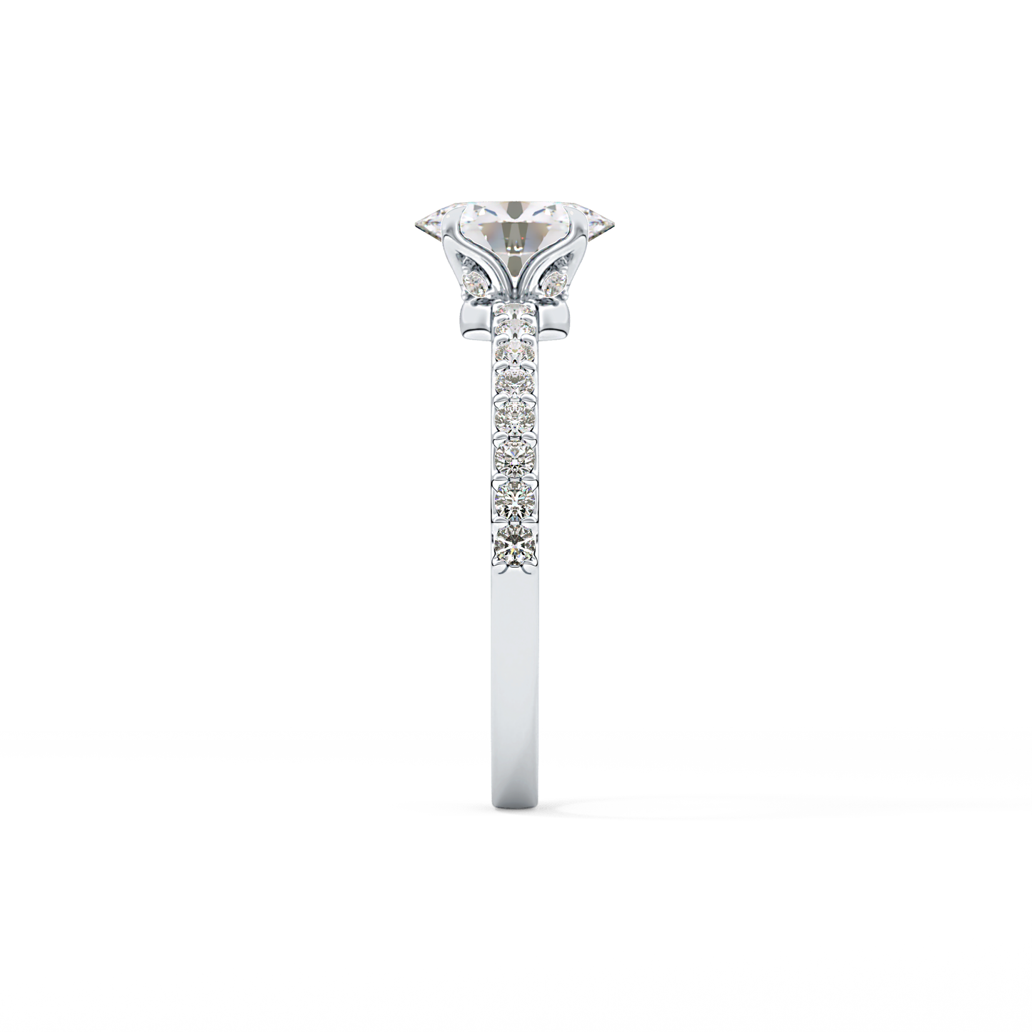 Oval Pave Lab Grown Diamond Engagement Ring