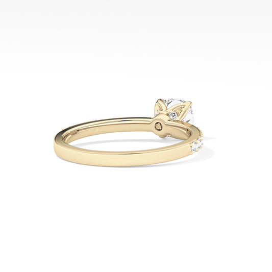 Cushion Pave Lab Grown Diamond Engagement Ring