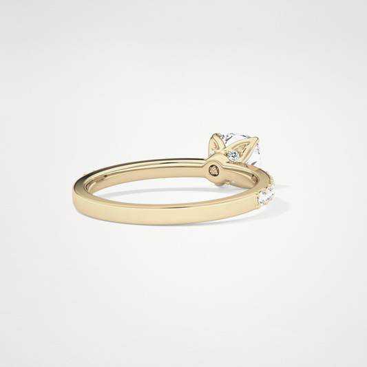 Cushion Pave Lab Grown Diamond Engagement Ring