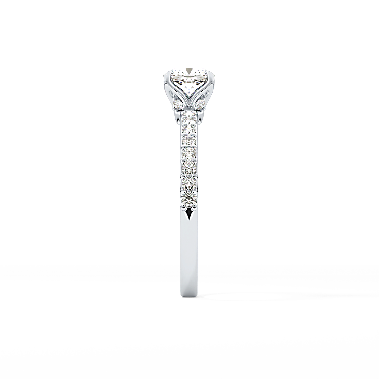 Cushion Pave Lab Grown Diamond Engagement Ring