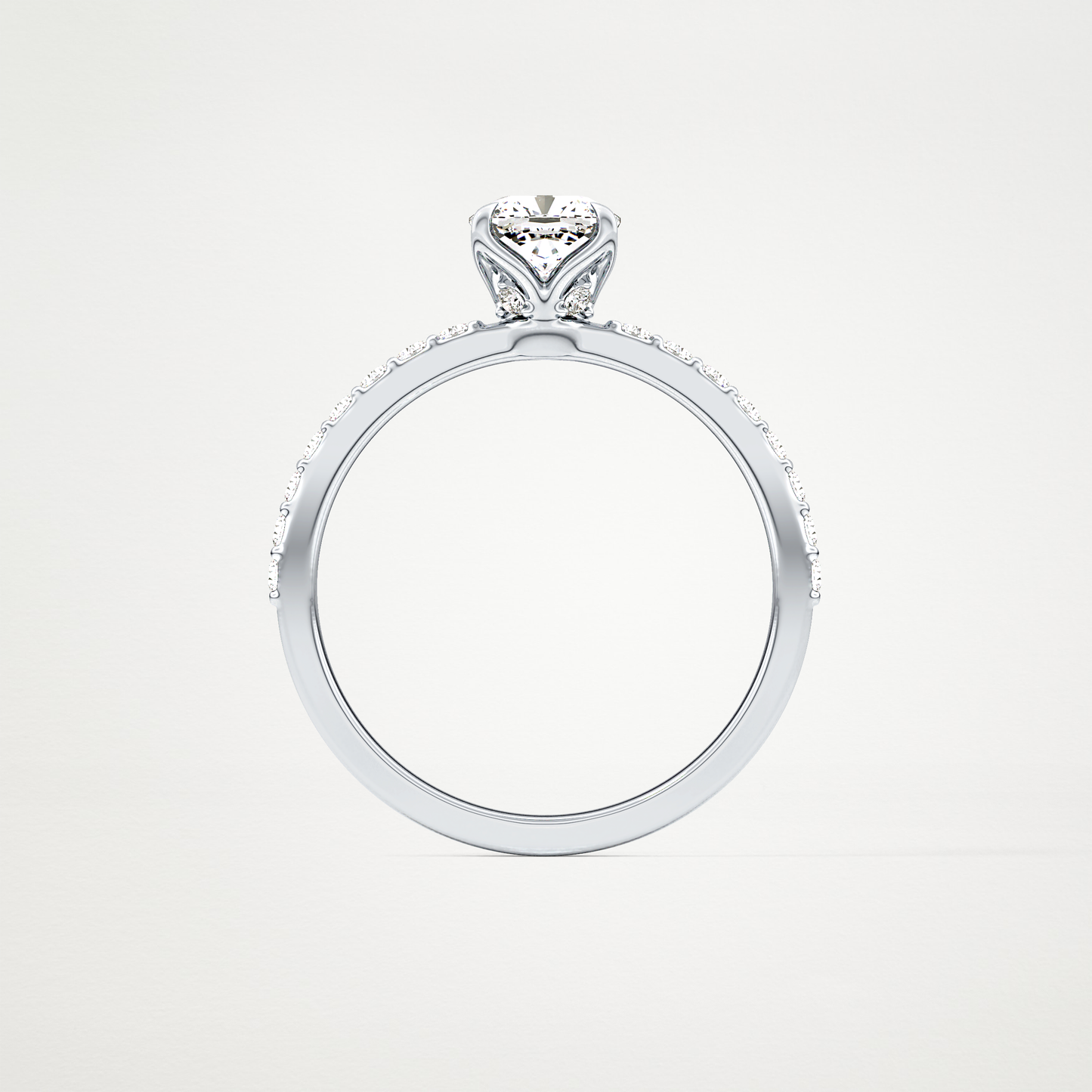 Cushion Pave Lab Grown Diamond Engagement Ring