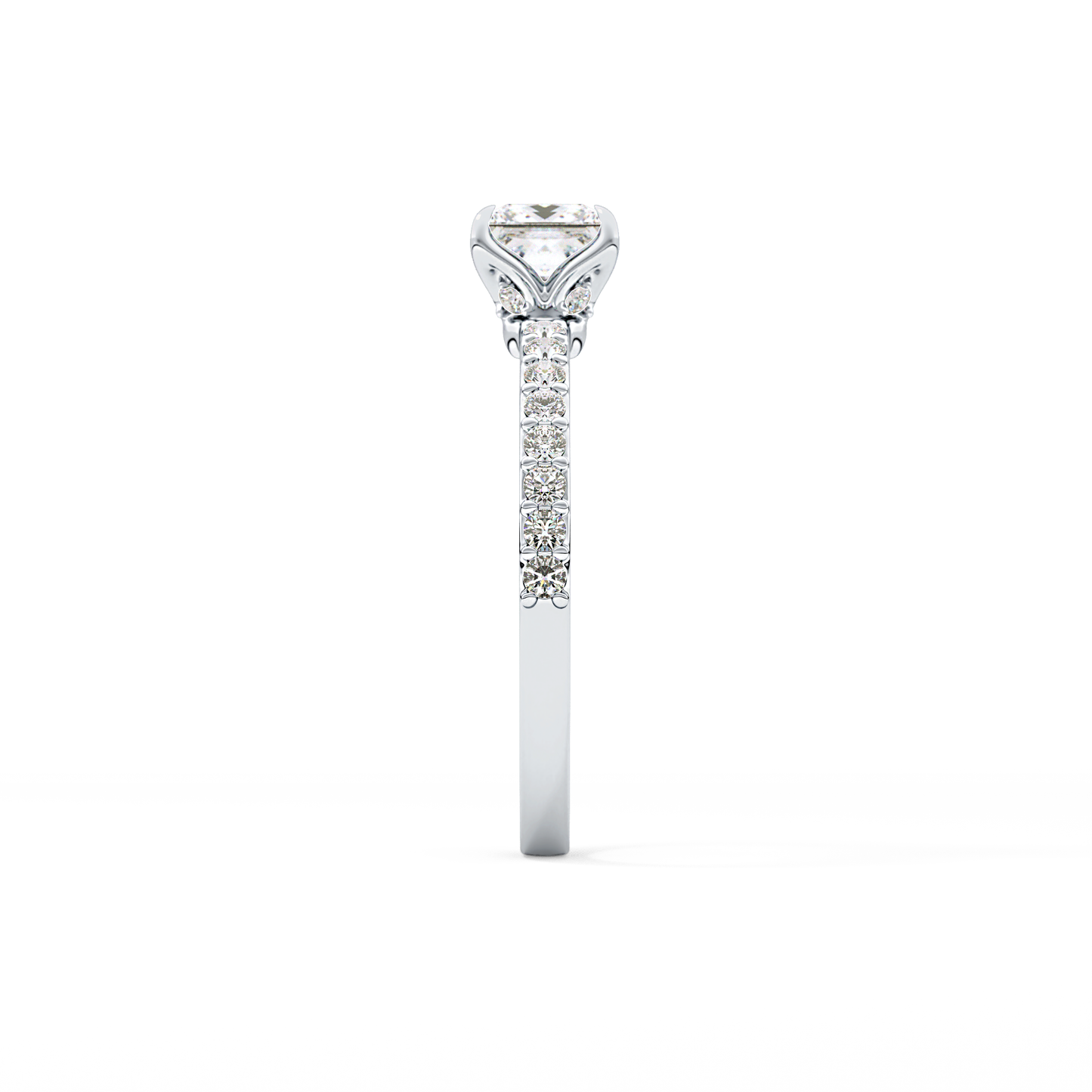 Princess Hidden Halo & Pave Lab Grown Diamond Engagement Ring