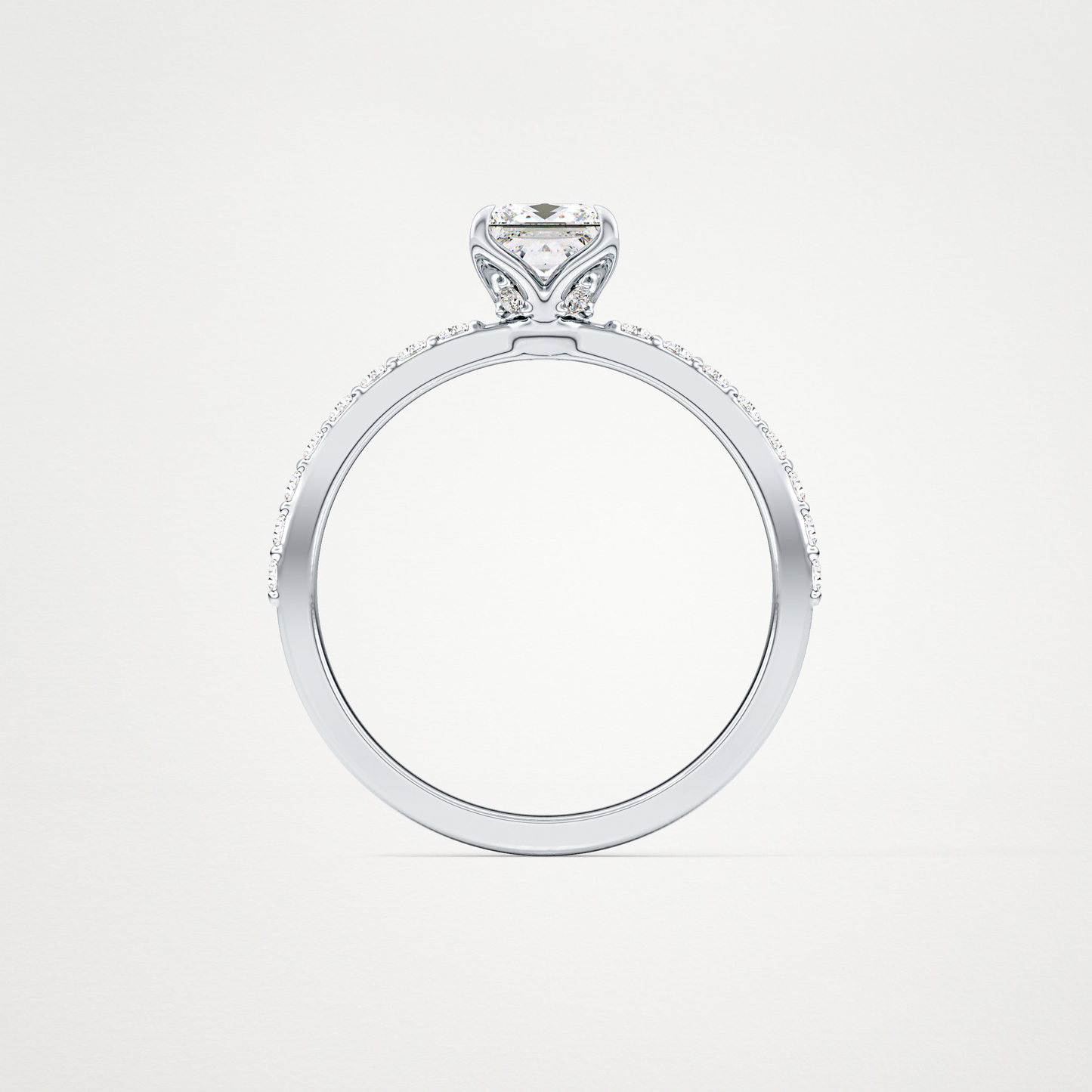 Princess Hidden Halo & Pave Lab Grown Diamond Engagement Ring