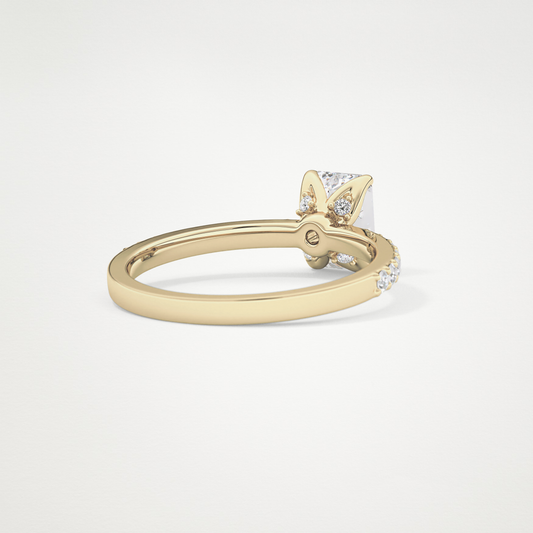 Emerald Pave Lab Grown Diamond Engagement Ring