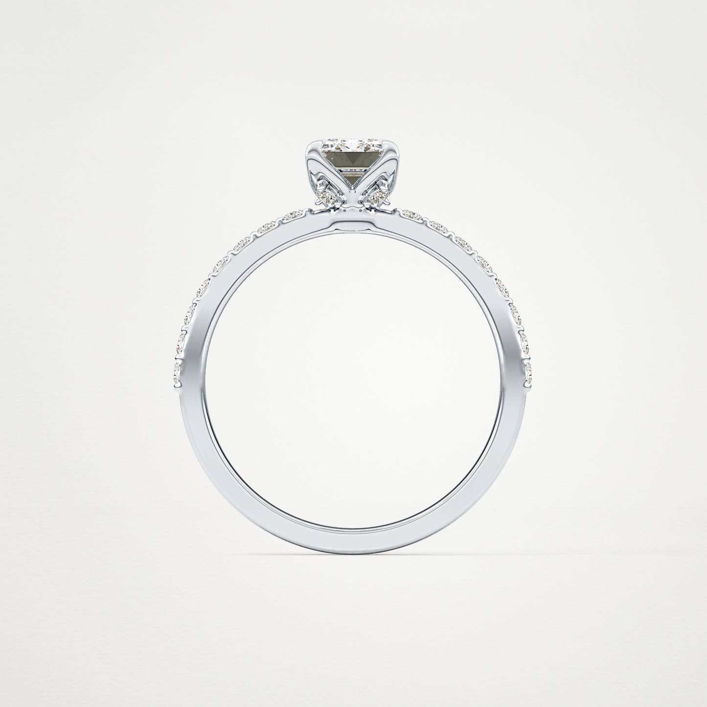 Emerald Pave Lab Grown Diamond Engagement Ring