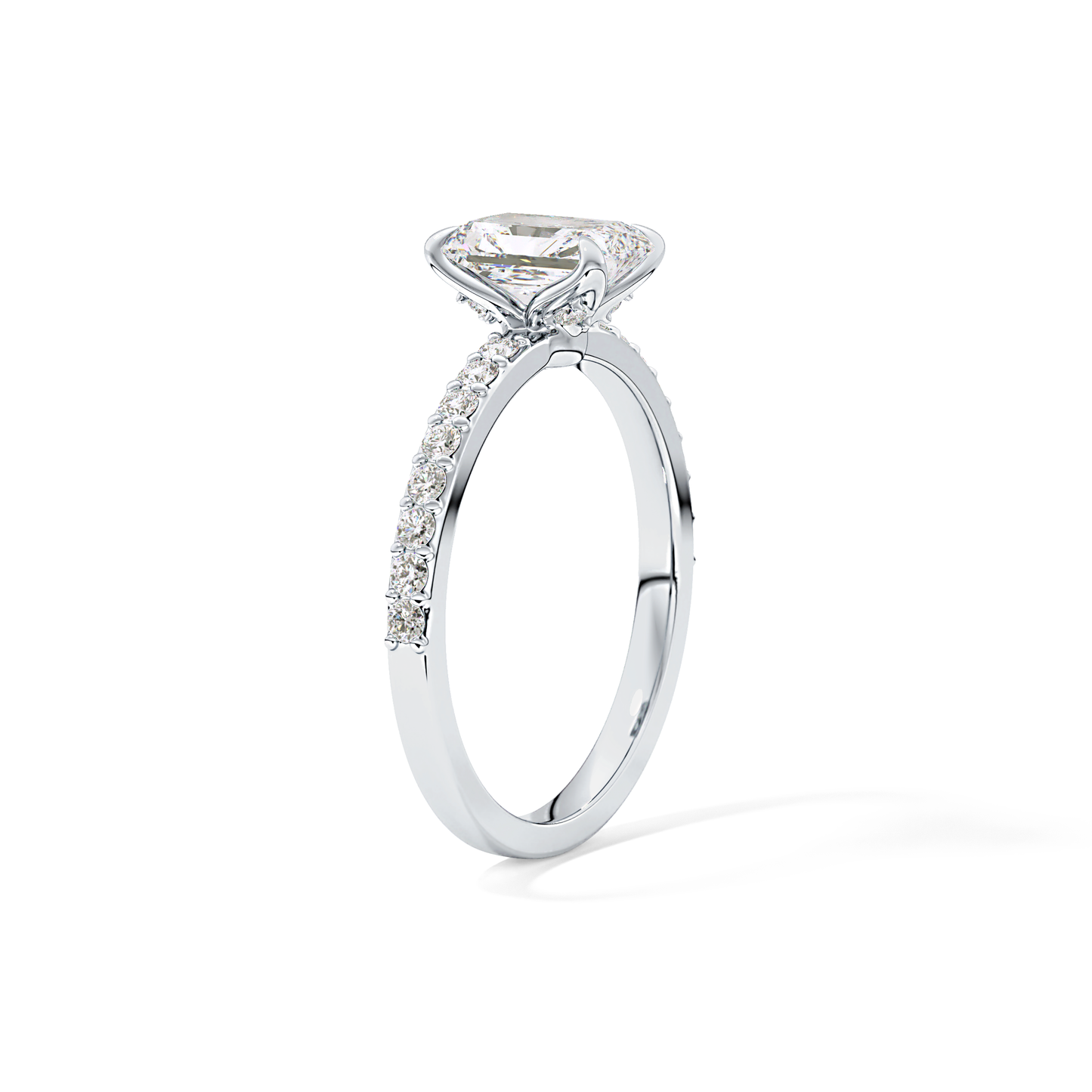 Radiant Pave Lab Grown Diamond Engagement Ring