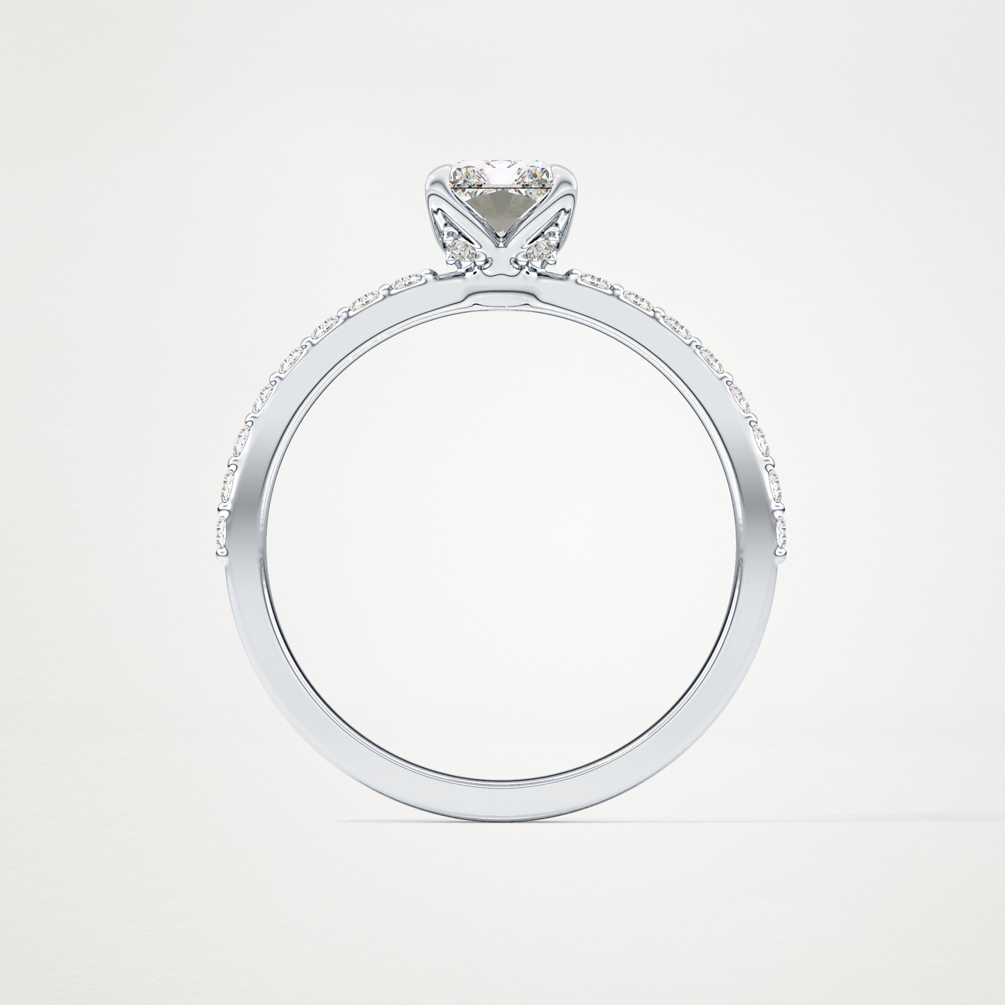 Radiant Pave Lab Grown Diamond Engagement Ring