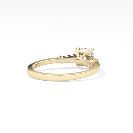 Cushion Three Stone Lab Grown Diamond Engagement Ring