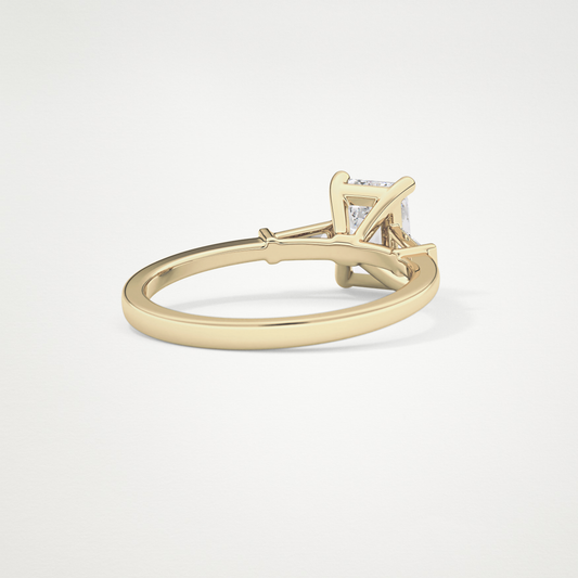 Emerald Three Stone Lab Grown Diamond Engagement Ring