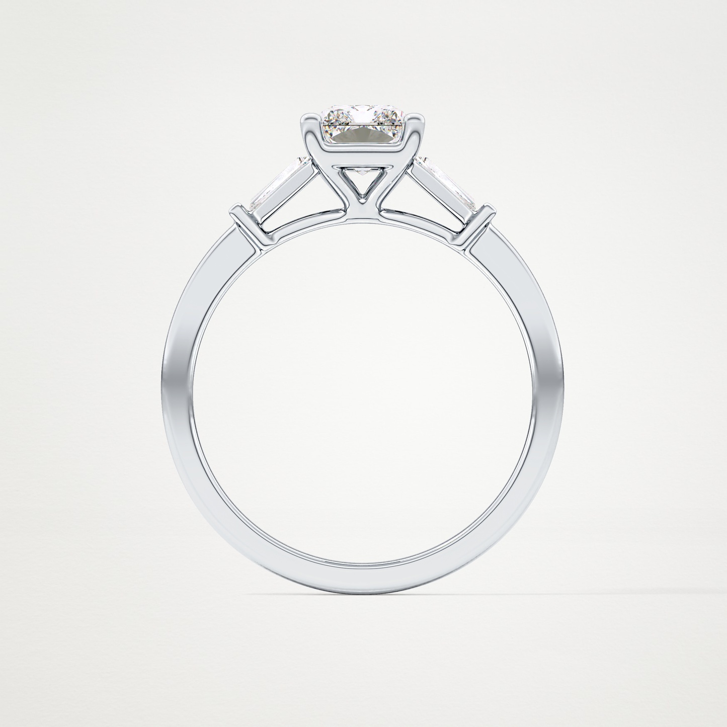 Radiant Three Stone Lab Grown Diamond Engagement Ring