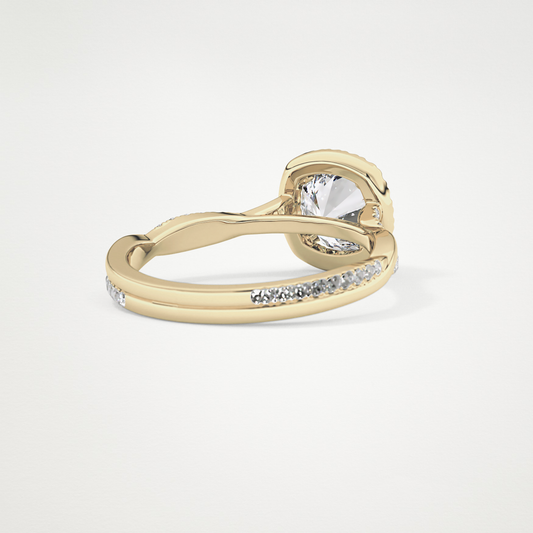 Round Halo & Pave Lab Grown Diamond Engagement Ring