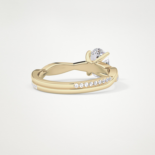 Oval Criss Cross Pave Lab Grown Diamond Engagement Ring