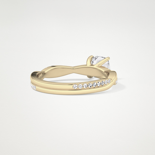 Cushion Criss Cross Pave Lab Grown Diamond Engagement Ring