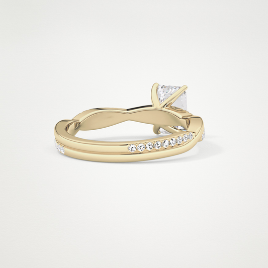 Emerald Pave Lab Grown Diamond Engagement Ring