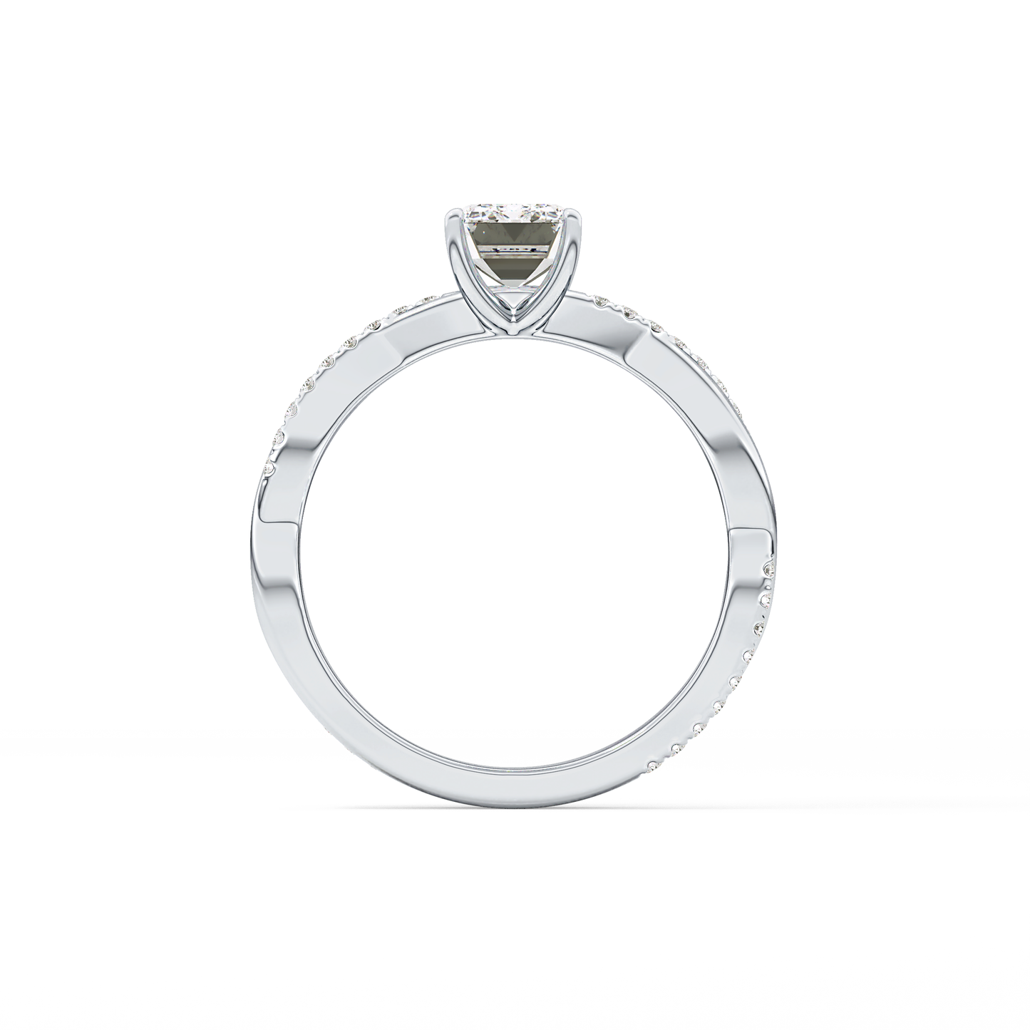 Emerald Solitaire Lab Grown Diamond Engagement Ring