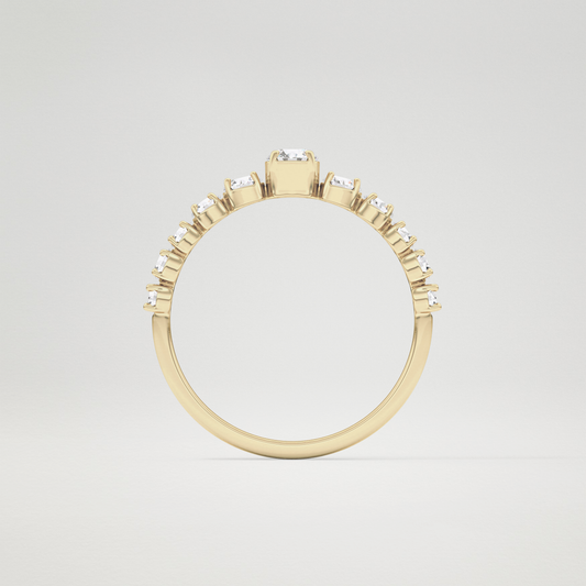 Round Cluster Lab Grown Diamond Engagement Ring