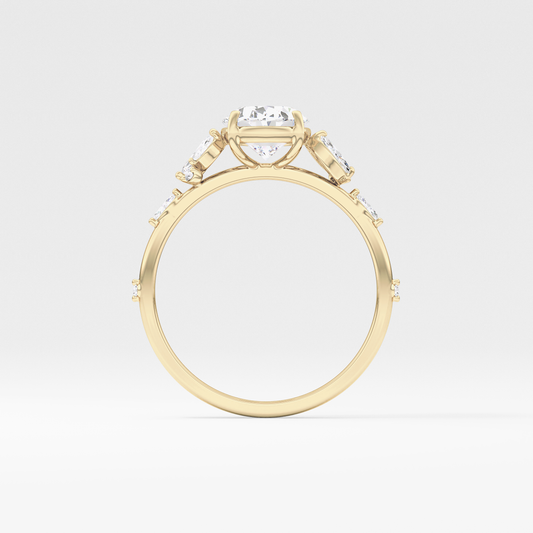 Emerald Solitaire Lab Grown Diamond Engagement Ring