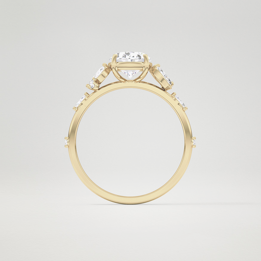 Oval Cluster Lab Grown Diamond Engagement Ring