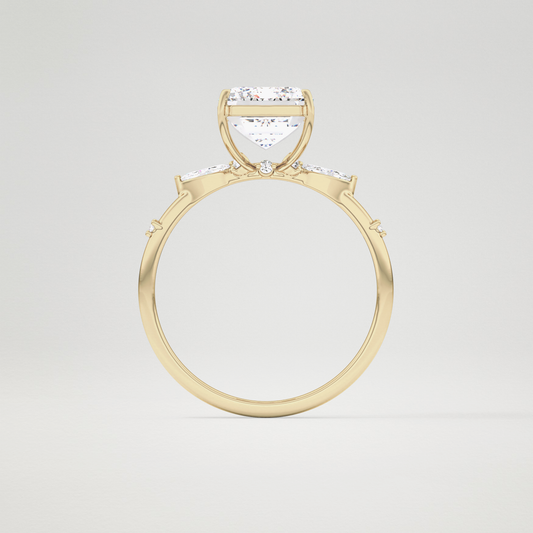 Emerald Cluster Lab Grown Diamond Engagement Ring