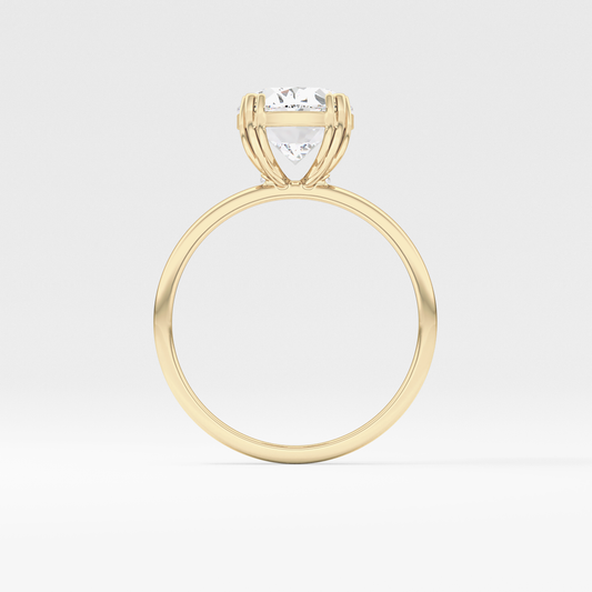 Emerald Solitaire Lab Grown Diamond Engagement Ring