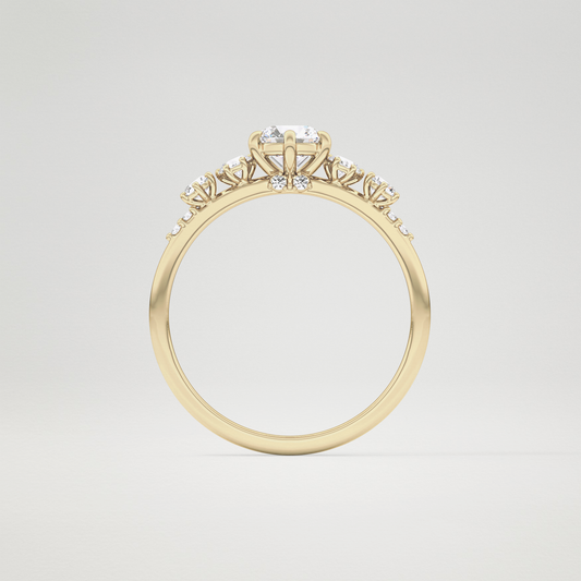 Round Cluster Lab Grown Diamond Engagement Ring