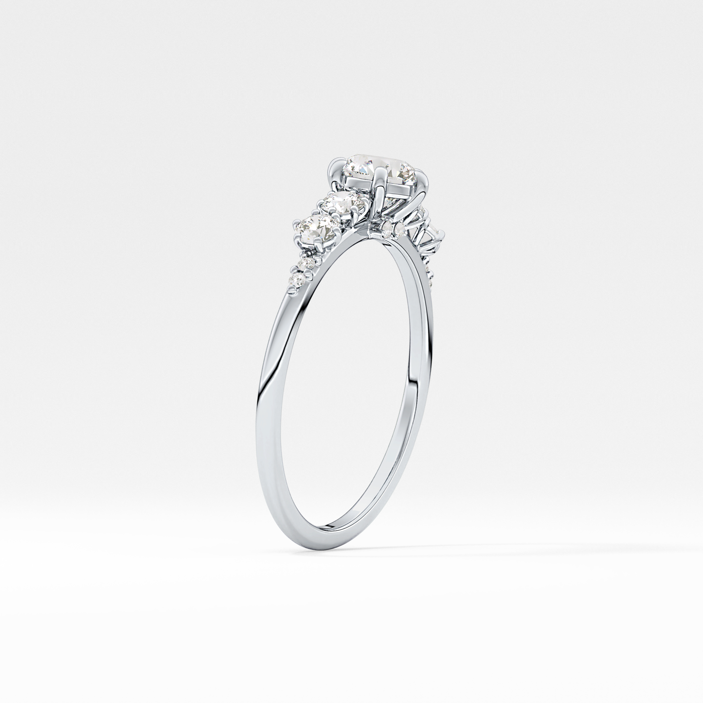 Emerald Solitaire Lab Grown Diamond Engagement Ring