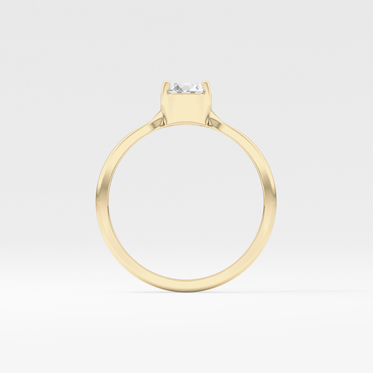 Emerald Solitaire Lab Grown Diamond Engagement Ring