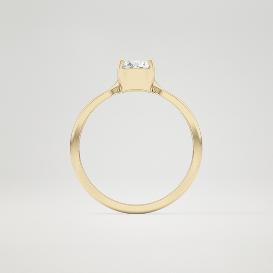 Round Bezel Solitaire Lab Grown Diamond Engagement Ring