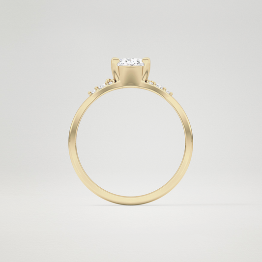 Oval Cluster Lab Grown Diamond Engagement Ring