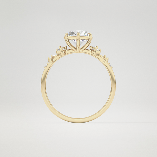 Round Cluster Lab Grown Diamond Engagement Ring