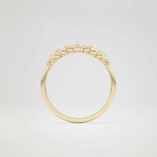 0.17 TCW Round Curved Lab Grown Diamond Wedding Band